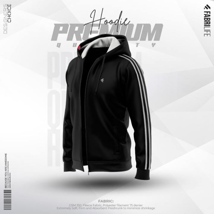 Mens Premium Hoodie Urban - Black