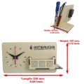 Wooden Desktop with Clock Mobile Stand Visiting Card Holder & Pen Stand Office Use INTE-2190. 