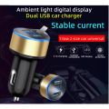 3.1A Car Charger for Cigarette Lighter 12V 2 Port Dual USB Quick Fast Charging Car Charges With LED Display Voltmeter For Cars.