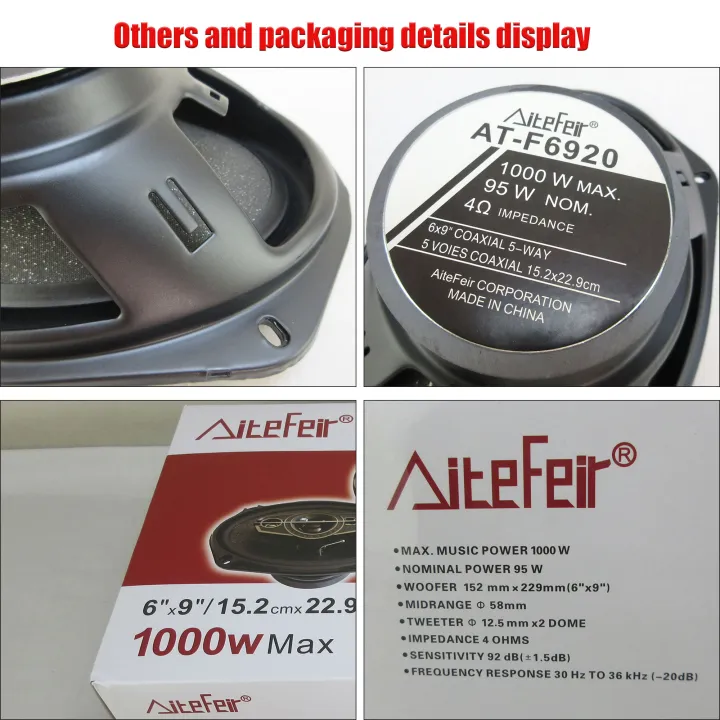 6X9%20Inch%201000W%205-Way%20HiFi%20Coaxial%20Speaker%20With%20Dust%20Cover%20And%20Audio%20Cable%20Car%20Door%20Auto%20Audio%20Music%20Stereo%20Full%20Range%20Speakers%20-%20Image%204