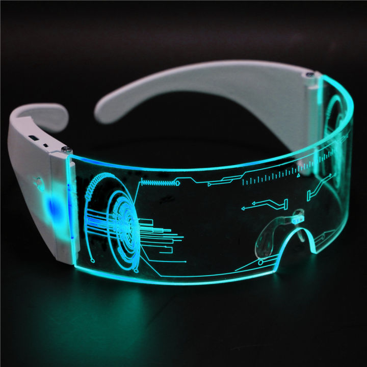 Colorful glasses rechargeable music festival futuristic technology glasses cyberpunk party glasses