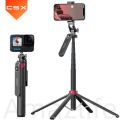 P185 Aluminum Alloy 1.6M Handheld Stabilizer Floor Telescopic Pole Quadrupod Mobile Phone Bluetooth Selfie Stick-B Easy to Use. 