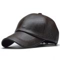 Leather Cap for Men Solid Winter Pu Leather Baseball Caps Snapback Hat Bone Masculino Fitted Hats. 