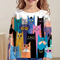 Kawaii tops kids T shirt for girls tee shirt from 9 to 12 years Korean children's clothes 2023 autumn girl's animals T-shirts. 