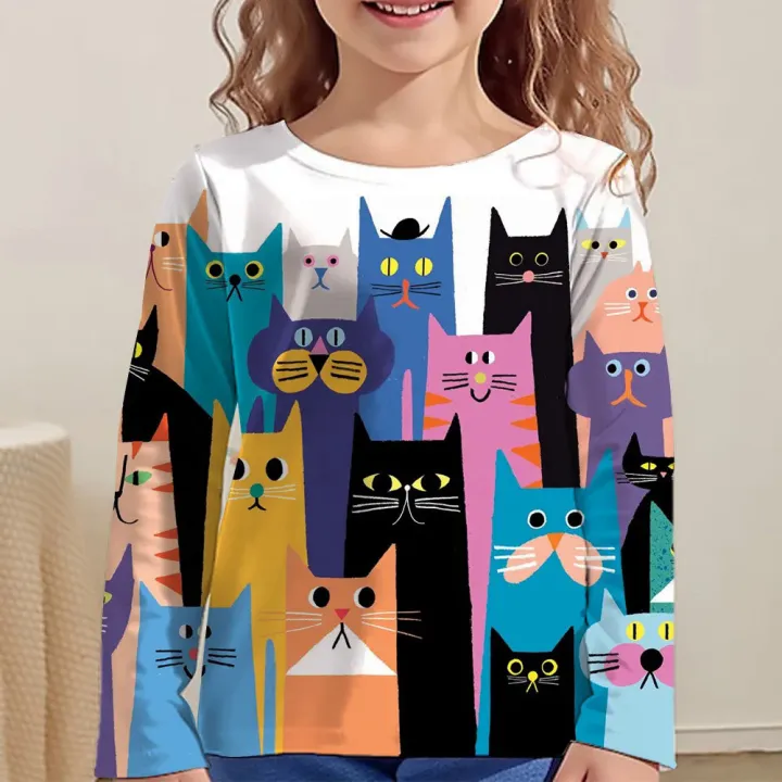 Kawaii%20tops%20kids%20T%20shirt%20for%20girls%20tee%20shirt%20from%209%20to%2012%20years%20Korean%20children's%20clothes%202023%20autumn%20girl's%20animals%20T-shirts%20-%20Image%202