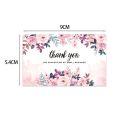 30pcs/Pack Flower Floral Thank You Cards Pink Small Business Card for Bakery Wedding Party Baby Shower Package Insert Mailer Bag.