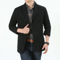 Men's Cotton Suit Jacket Multi-Pocket Work Pants Leisure Suit Middle-Aged Loose plus Size Spring and Autumn Fat Jacket for Men.