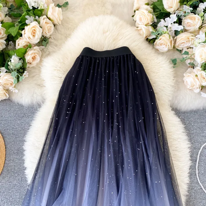 2022%20Summer%20Tulle%20Skirt%20Star%20Sequin%20skirt%20High%20Waist%20long%20Skirt%20Blue%20Evening%20Party%20Skirt%20Women%20falda%20sparkling%20skirt%20-%20Image%204