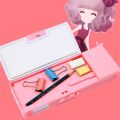 Mechanical deformation combination lock stationery box girl cute pencil case school student pencil box Cartoon plastic pen case.