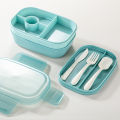 Qiunery Student Bento Lunch Box With Cutlery 1900ml Large Capacity Microwave Freezer Dishwasher Safe Leak-Proof Food Box.