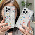 Flower Love Soft Silicone Phone Case For iPhone 16 15 14 13 12 11 Pro Max XS XR 7 8 15 Plus Transparent Shockproof Bumper Cover.
