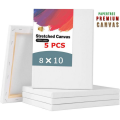 5PCS All sizes Premium Quality White Stretched Canvas for Painting and Art. 