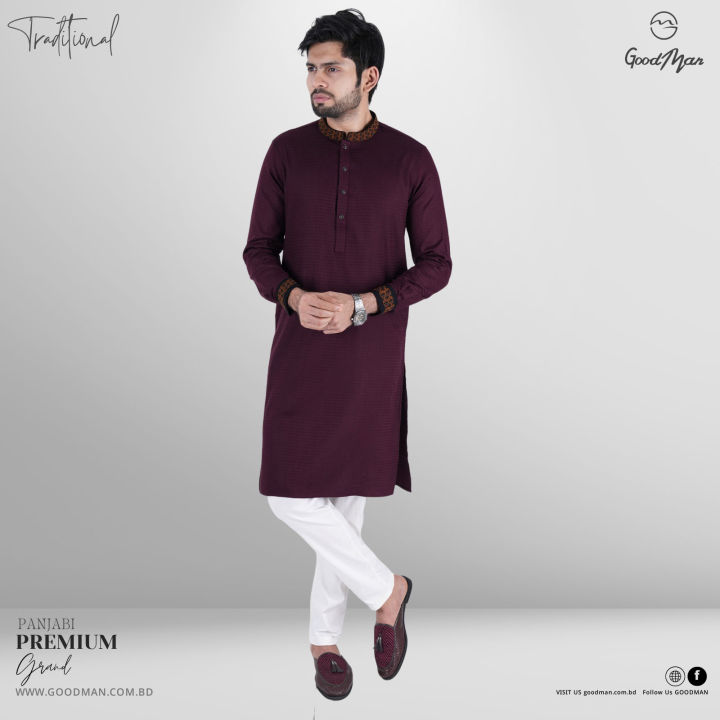 GoodMan%20Premium%20Quality%20Maroon%20Color%20Semi%20Long%20Panjabi%20for%20Men.%20-%20Image%204