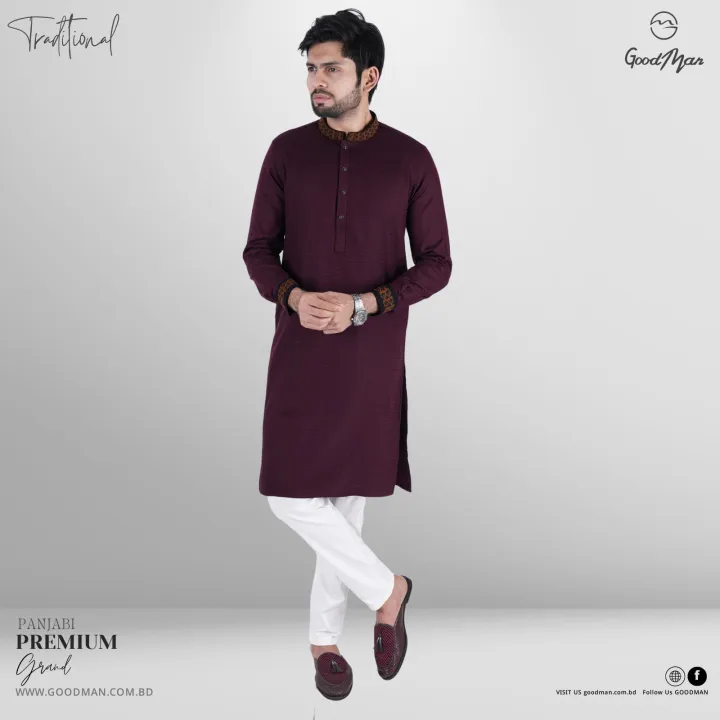 GoodMan%20Premium%20Quality%20Maroon%20Color%20Semi%20Long%20Panjabi%20for%20Men.%20-%20Image%204