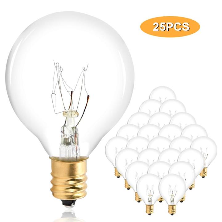 25Pcs String Light LED Bulb Tungsten Incandescent Light Bulb E12 Base Socket Bulb for String Light Party Home Decoration--25PCS Tungsten--AC220V