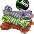 1 Pair 120cm Flat Reflective Runner Shoe Laces Safety Luminous Glowing Shoelaces Unisex for Sport Basketball Canvas Shoes.