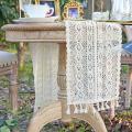 Beige Crochet Lace Table Runner With Tassel Cotton Decor Coffee Cover Hollow Tablecloth Table Runners Nordic Bed Romance We F8s5. 