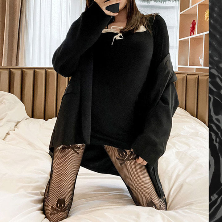 Black%20Fishnet%20Stockings%20Gothic%20Punk%20Style%20Tights%20Mesh%20Skull%20Print%20Designer%20Pirate%20Halloween%20Fancy%20Dress%20Party%20Club%20Tights%20-%20Image%205