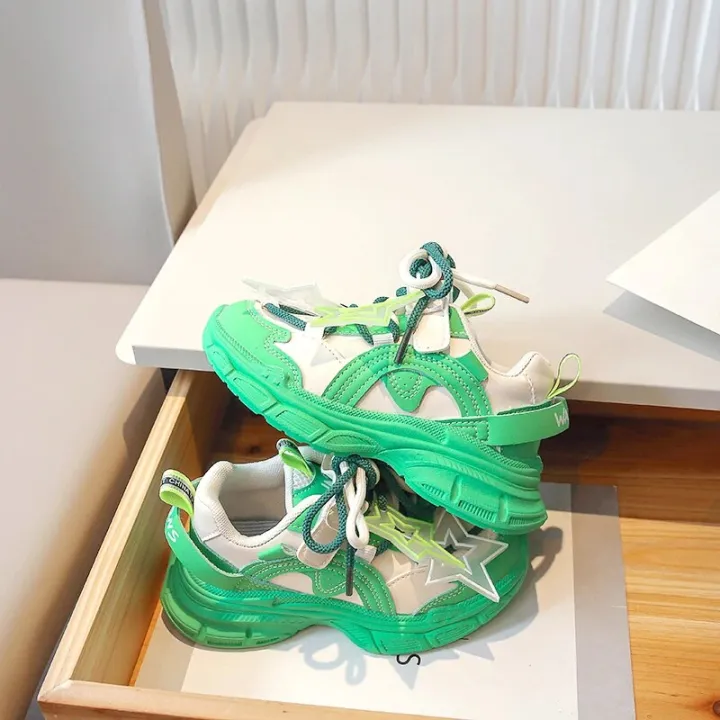 Children's%20Sneakers%202023%20New%20Stars%20Green%20Boys%20and%20Girls%20Casual%20Shoes%20Fall%20Models%20Pink%20Fashion%20Middle%20and%20Large%20Kids%20Baby%20Shoes%20-%20Image%203