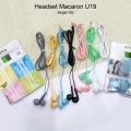 U19 Macaron 1.2M Universal Stereo Music Wired Earphone Headset With Microphone - Headphone-1pcs. 