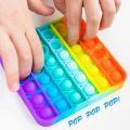 Pop It Bubble Toy for Kids, Family, Rainbow Color Square. 