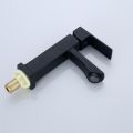 Black Basin Tap Single Handle Cold Water Faucet Deck Mounted Square Basin Faucet. 