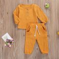 Toddler Baby Boy Relax Wear Outfit Fall Winter Clothes Set Button-Down Shirt Tops Pure Cotton Pants 2PCS Set. 