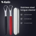 Y-Kelin Stainless Steel Tongue Scraper Oral Cleaner Brush Fresh Breath Cleaning Coated Toothbrush Hygiene Care Tools. 