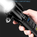 Multifunctional Strong Light Flashlight Car Safety Hammer USB Rechargeable Fire Emergency Signal Lamp.