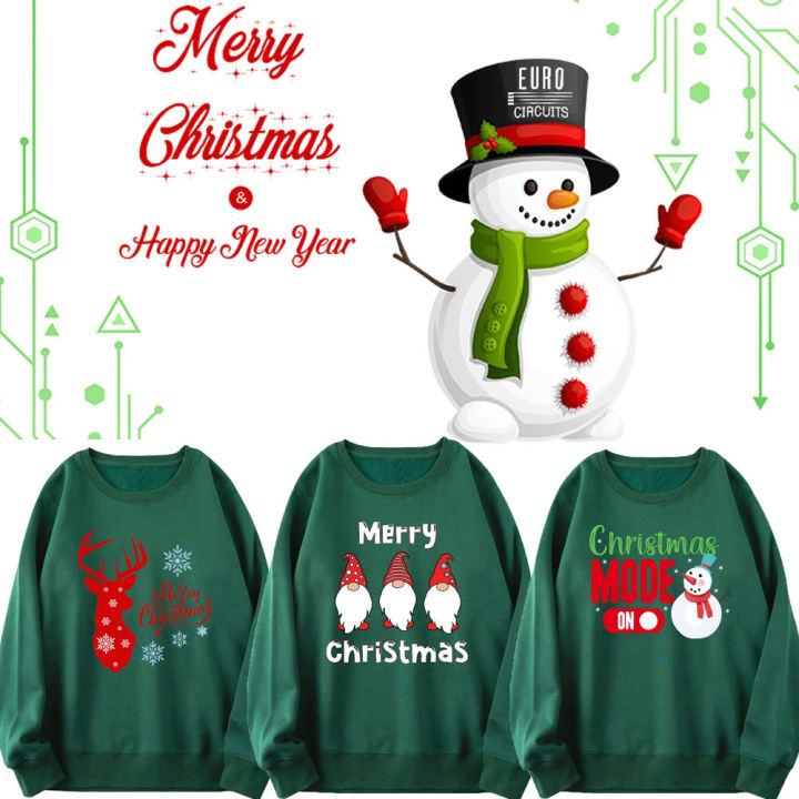 Merry Christmas Jumper Green Color Christmas Hoody O-neck