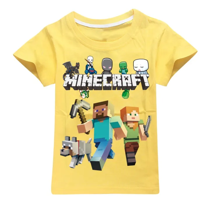 Minecraft%20Boys%20and%20Girls%20Short%20Sleeve%20T%20T-shirt%20844%20Cartoon%20Animation%20Children's%20Clothing%20-%20Image%203
