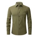 Size USA Elasticity Slim Fit Men Dress Work Casual Men Shirt Long Sleeve Slim Fit White Black Blue Red Male Social Formal Shirts. 