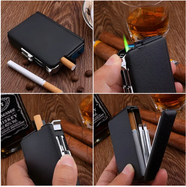 10%20pics%20Case%20Holder%20Automatic%20Storage%20Box%20Metal%20lighter%20Windproof%20-%20Image%202