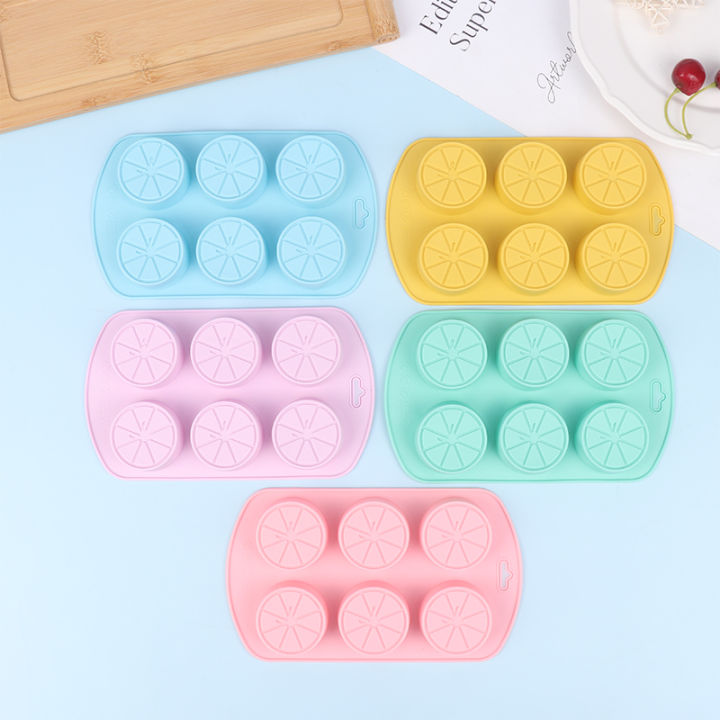 Fruit Shaped Silicone Mold 6 Holes Lemon Shaped Silicone Mold DIY Soap Mold Fondant Chocolate Mould Cake Pudding Baking Mold Luolong
