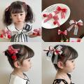 2Pcs Bow Cherry Tassel Girls Hair Clip Korean Bowknot Strawberry Hairpins Side Bangs Clip Children Barrettes Headdress. 