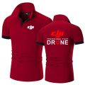Dji Professional Pilot Drone Printed Summer Men's Polo Shirt Casual High Quality Cotton Short Sleeves Classic Tops T-shirts. 