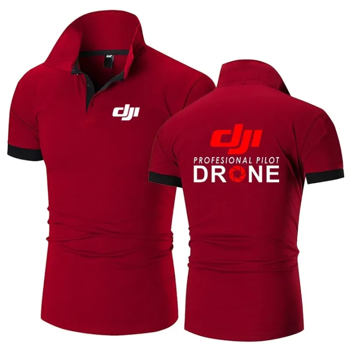 Dji%20Professional%20Pilot%20Drone%20Printed%20Summer%20Men's%20Polo%20Shirt%20Casual%20High%20Quality%20Cotton%20Short%20Sleeves%20Classic%20Tops%20T-shirts%20-%20Image%205