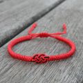 National Style Lucky Red String Bracelet Lovers Handmade Braided Concentric Knot Charm Bracelets for Women Jewelry Best Gift.