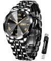 OLEVS 9931 Quartz Watch for Men Solid Stainless Steel Strap Rhombus Design Fashion Wristwatch Men's Waterproof Watch.