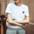summer new love embroidery t-shirt couple vintage tshirt short sleeve streetwear black tee shirt clothes top aesthetics size y2k. 