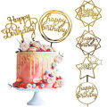 Happy Birthday Gold Cake Topper. 