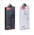 Vlike VK-820 Music Wired Earphones with Mic and Volume Control for Mobiles and Computers Wired Heads. 