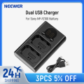 Neewer Dual USB Charger for Sony NP-FZ100 Battery For Sony ZV-E1, FX3, FX30, A1, A9 II, A7R V, A7S III, A7 IV, A6600, A7C Camera. 