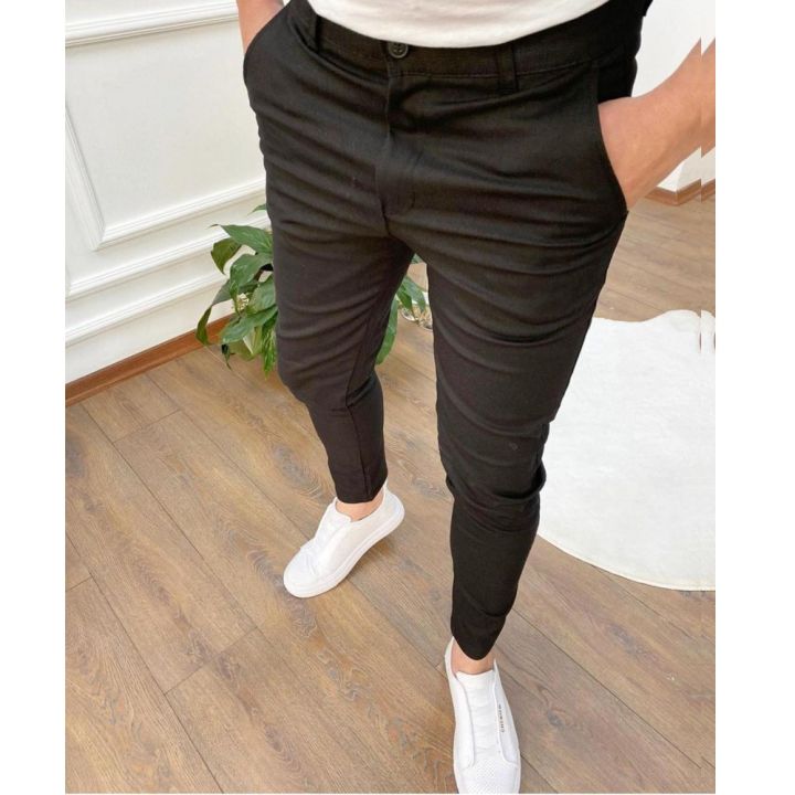 Men's%20Casual%20High%20Stretch%20Thick%20Pencil%20Pants%20New%20Solid%20Color%20Slim%20Fit%20Business%20Formal%20Office%20For%20Men%20Daily%20Wear%20Cotton%20Trousers%20-%20Image%204