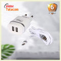 USB Mobile Charger 2 Port Imam Telecom USB Mobile Charger For Android Smartphone For Xiomi Samsung realme nokia for redmi - White. 