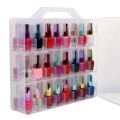 48 Cells 2 Layer Nail Polish Organizer Portable Clear Storage Case.