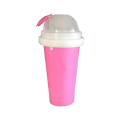 DIY Magic Slushy Maker Squeeze Cup, Portable Smoothie Squeeze Cup for Juices, Milk and Ice Cream Make Easy Install Easy to Use Pink.