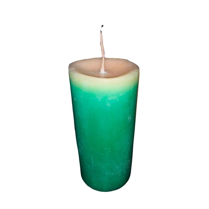 Green Colour Big Pillar candle (without perfume) weight -290 grams