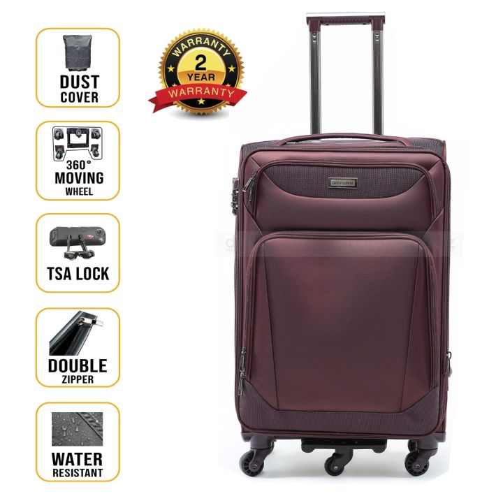 President Size 28 Waterproof Travel Trolley with Dust Cover Dual Zipper and 360 Degree 5 Wheel Luggage with 2 Years Warranty Daraz .bd