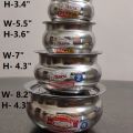 4 Pieces Hari Set Hari / Patil / Deski With Lid - SS Hari with Lid.